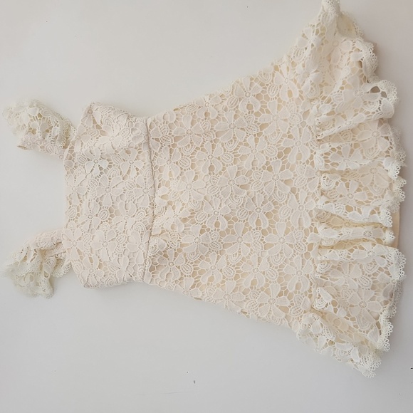 Rare Editions Pale Yellow Lace Paery Dress Size 10 - Picture 1 of 10